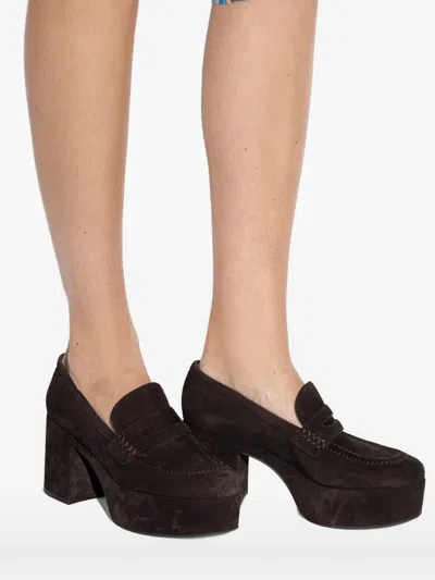 Gianvito Rossi Loafer-style Platform Pumps In Brown