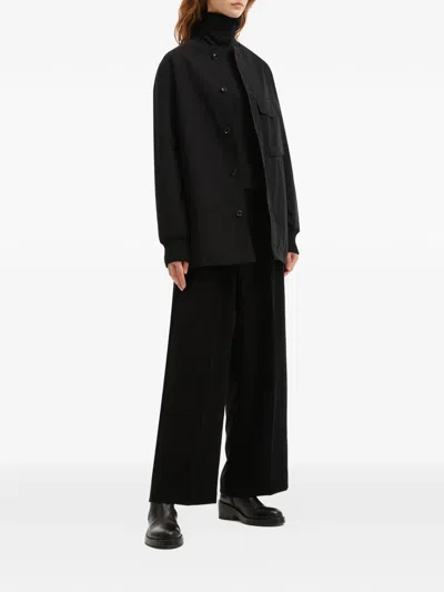 Y's Buttoned Chest-pocket Jacket In Black