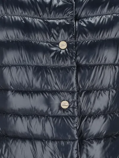 Herno Button Padded Jacket In Blue