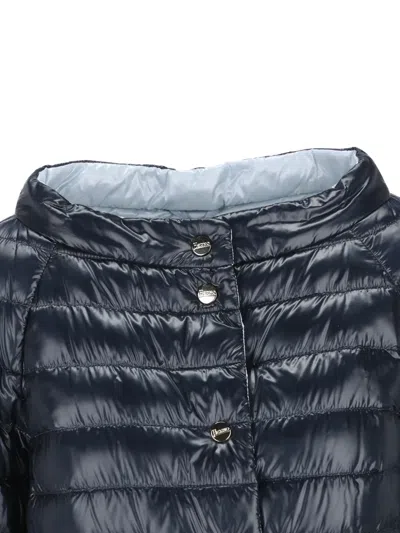 Herno Button Padded Jacket In Blue