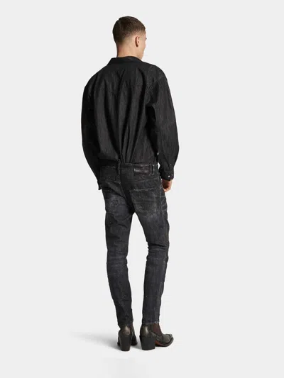 Dsquared2 Dsquared Black Stretch Denim Skater Jeans In Black