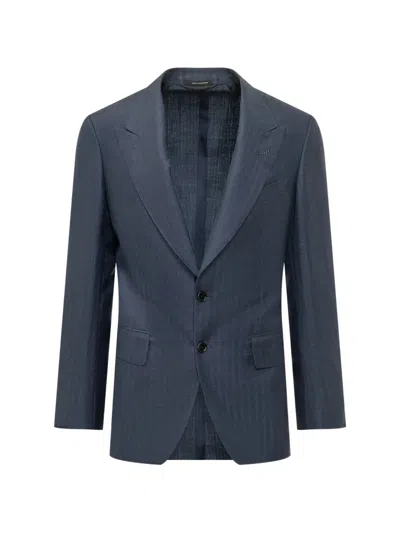 Tom Ford Single-breasted Blazer In Blue