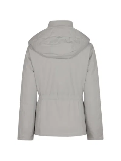 Herno Hooded Zip Jacket In Gray