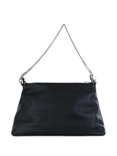 Zadig & Voltaire Shoulder Bag Adjustable Chain Strap Textured Surface In Black