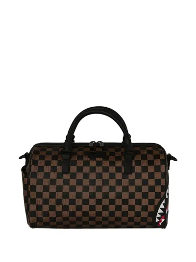 Sprayground Check-pattern Duffle Bag In Brown
