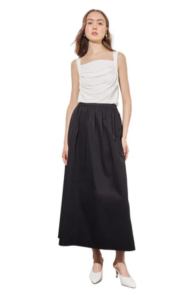 Ming Wang Front Drape Sleeveless Top In White