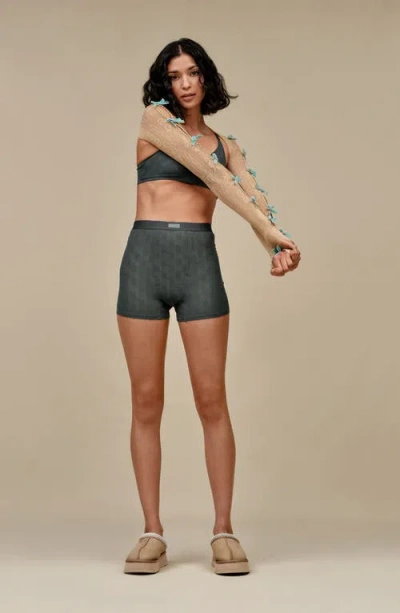 Ugg Tazz Beige Sabot With Embossed Logo In Suede Woman In Multi