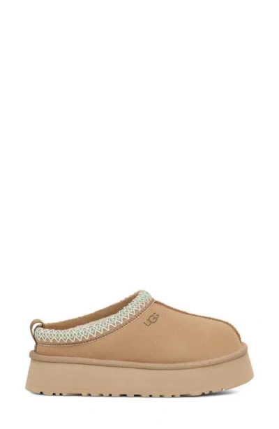 Ugg Tazz Beige Sabot With Embossed Logo In Suede Woman In Multi
