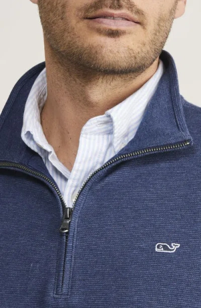 Vineyard Vines Saltwater Stripe Quarter Zip Pullover In Blue