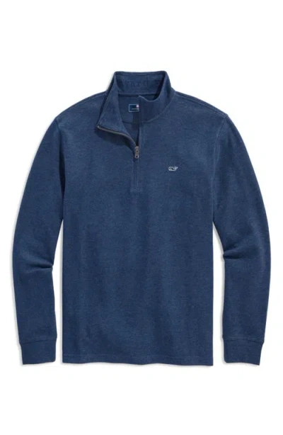 Vineyard Vines Saltwater Stripe Quarter Zip Pullover In Blue