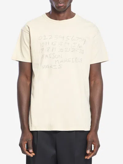 Maison Margiela Crew-neck T-shirt With Logo T-shirts White In White