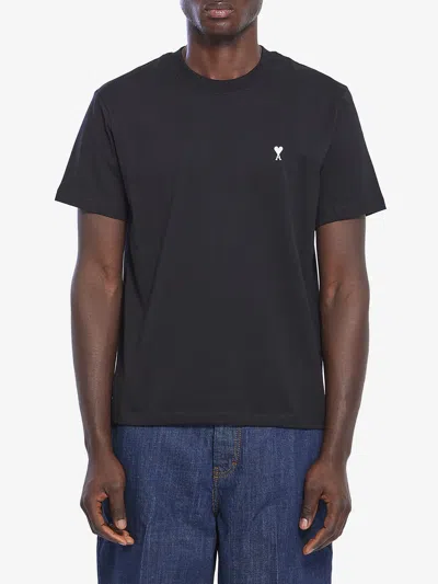 Ami Alexandre Mattiussi Ami Paris Men Ami De Coeur T-shirt In Organic Cotton Jersey In Black