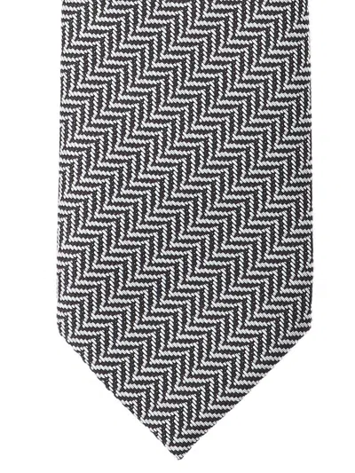 Tom Ford Geometric Pattern Tie In Gray
