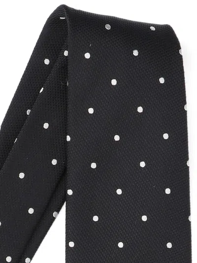 Tom Ford Regular Width Pointed Tip Polka Dot Tie In Black