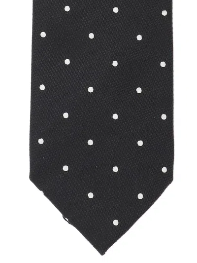 Tom Ford Regular Width Pointed Tip Polka Dot Tie In Black