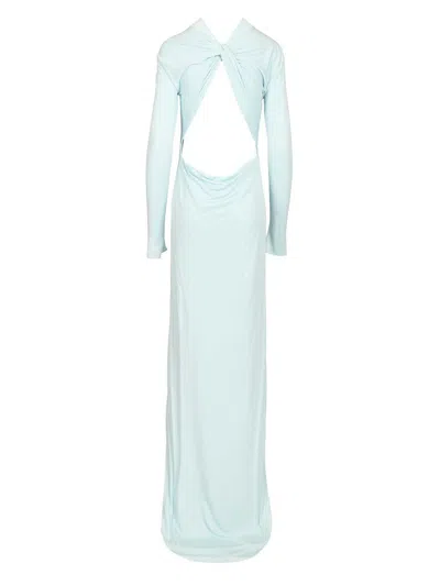 Tom Ford Crepe Jersey Long Sleeve Evening Dress Dresses Light Blue In Blue