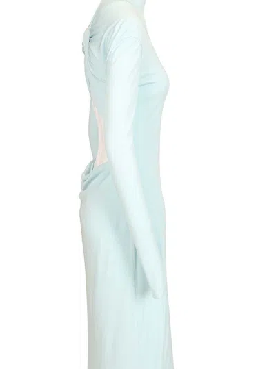 Tom Ford Crepe Jersey Long Sleeve Evening Dress Dresses Light Blue In Blue