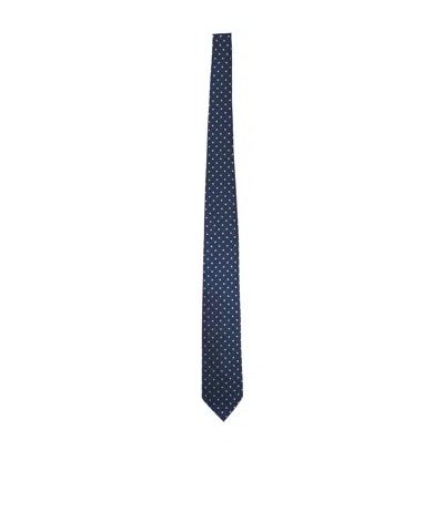 Tom Ford Polka Dot Pointed Tip Tie In Blue