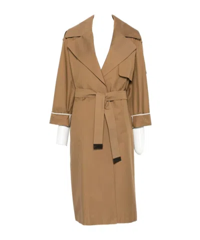 Max Mara Notched-lapel Belted Coat In Brown