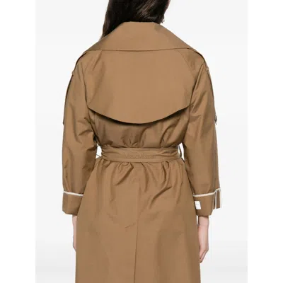 Max Mara Notched-lapel Belted Coat In Brown