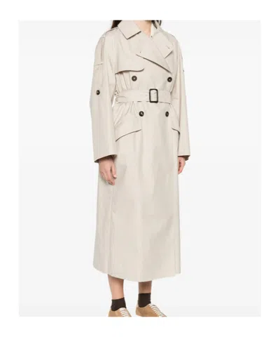 Max Mara Belted Double-breasted Coat In White