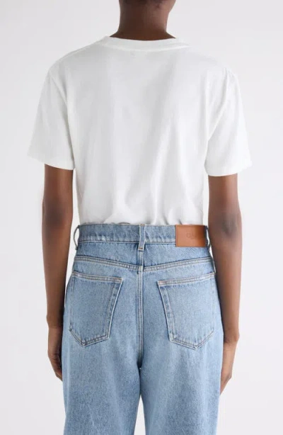 Chloé Cotton Crew Neck Graphic Short Sleeve T-shirt In White