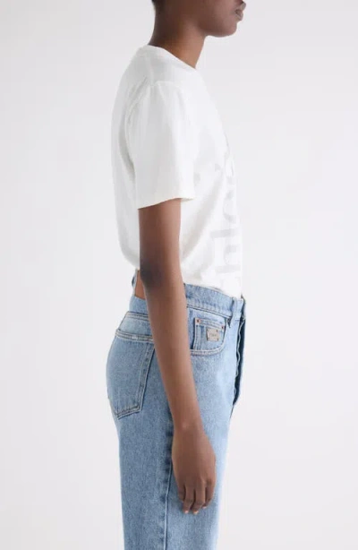 Chloé Cotton Crew Neck Graphic Short Sleeve T-shirt In White