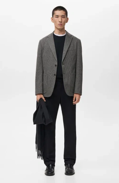 Mango Slim Fit Blazer In Black