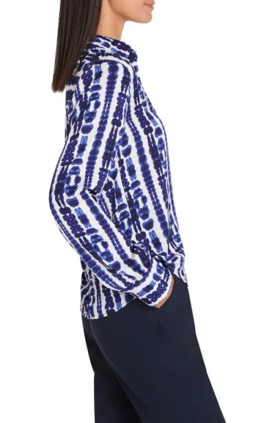 Nic + Zoe Shibori Stripe Top In Blue