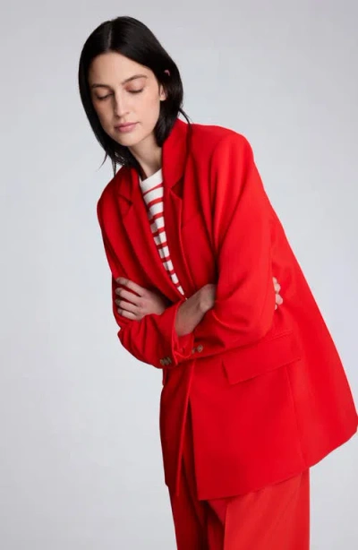 Kenneth Cole Oversize Luxe Twill Blazer In Red
