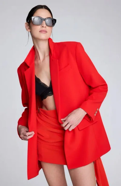 Kenneth Cole Oversize Luxe Twill Blazer In Red