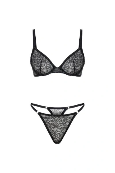 Mers Silk Shiny Bra In Black