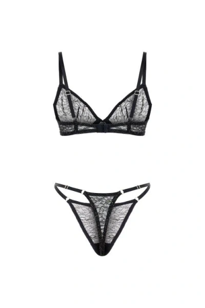 Mers Silk Shiny Bra In Black