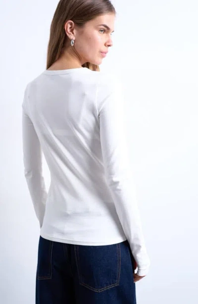 Topshop Asymmetric Button Front Top In White