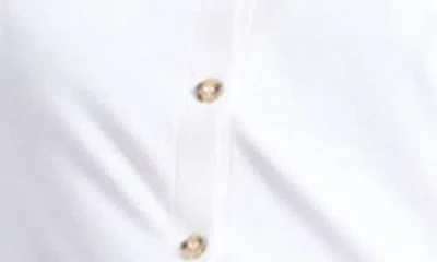 Topshop Asymmetric Button Front Top In White