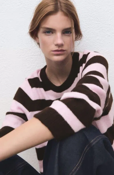 Mango Stripe Crewneck Sweater In Multi