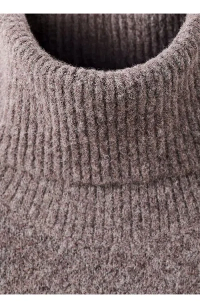 Mango Turtleneck Long Sleeve Dress In Neutral