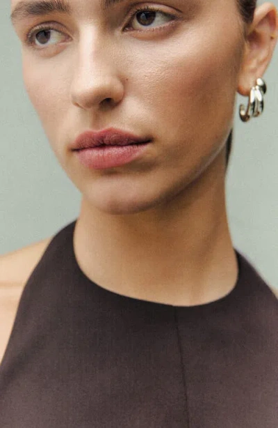 Mango Peplum Halter Top In Brown