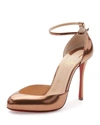 CHRISTIAN LOUBOUTIN DOLLYLA PATENT 100MM RED SOLE PUMP, CAPPUCCINO