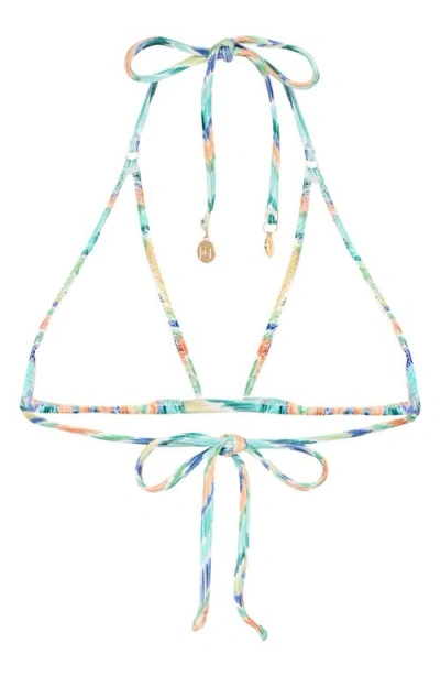 Milly Tropical Chevron Stripe Triangle Bikini Top In Multi