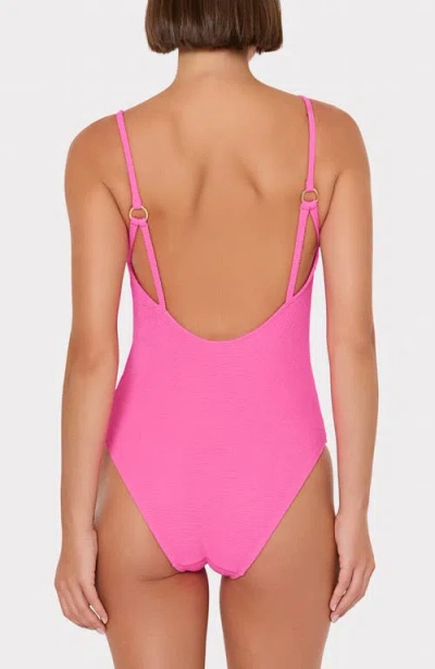 Milly Grace Solid Textured One-piece Swimsuit In Pink