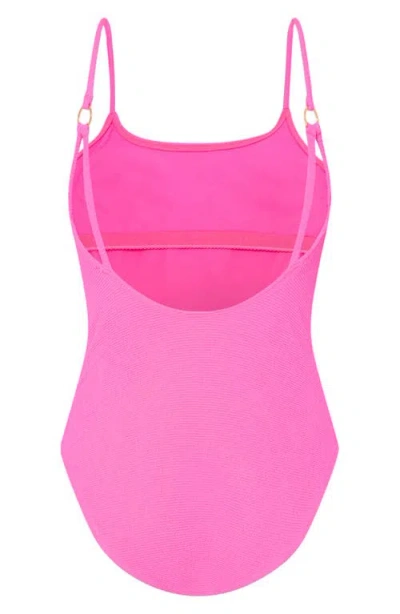 Milly Grace Solid Textured One-piece Swimsuit In Pink