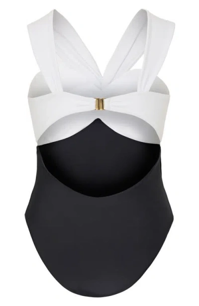 Milly Betsy Color Block One Piece Swimsuit In Multi