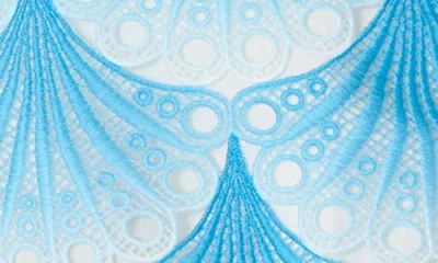Milly Bubble Wave Lace Shorts In Blue