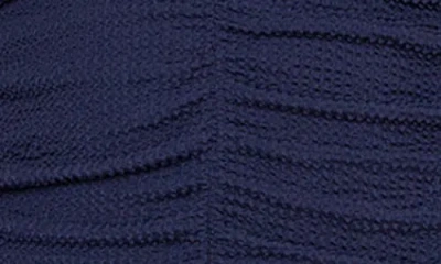 Milly Textured Ruched One-piece Swimsuit In Blue