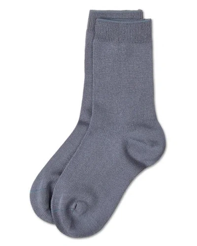 Memoi Kid's Basic Soft Rayon Crew Socks In Blue