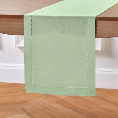 Solino Home Linen Table Runner In Green
