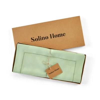 Solino Home Linen Table Runner In Green
