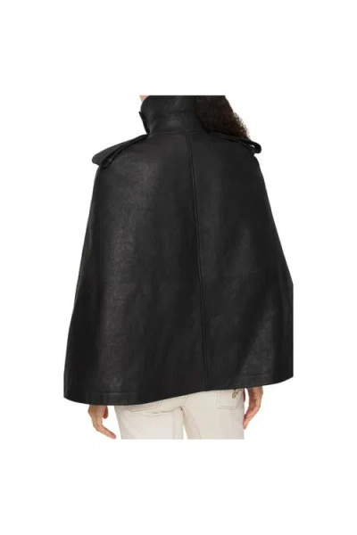 Burberry Leather Cape In Black