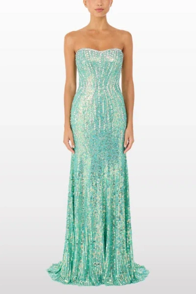 Jenny Packham Saria Mxi Dress In Green